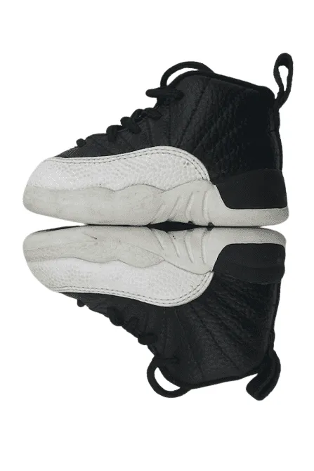 Air Jordan unisex kids black and white high top sneakers size 4C
