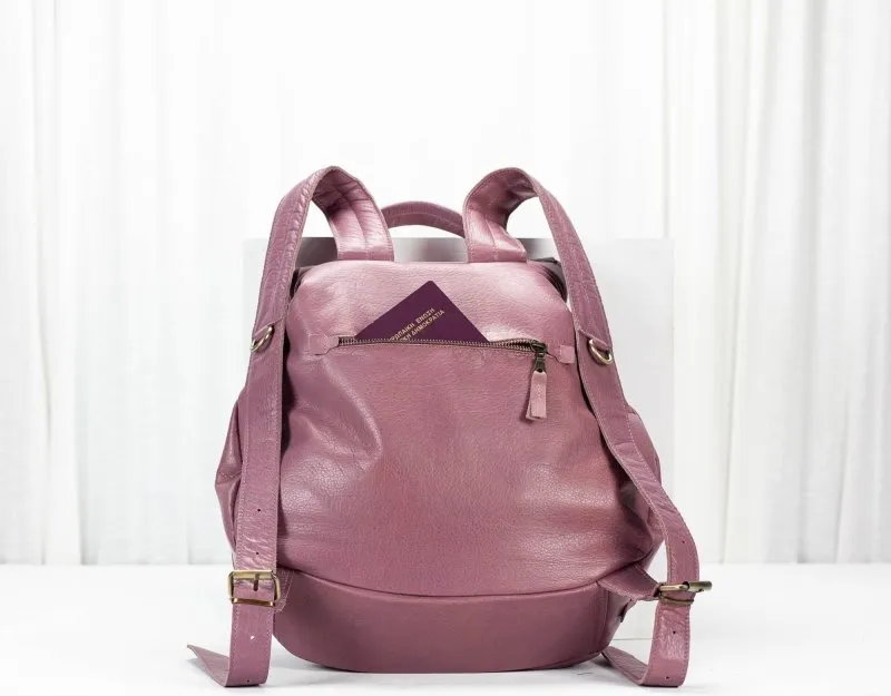 Artemis backpack - Old rose pink leather