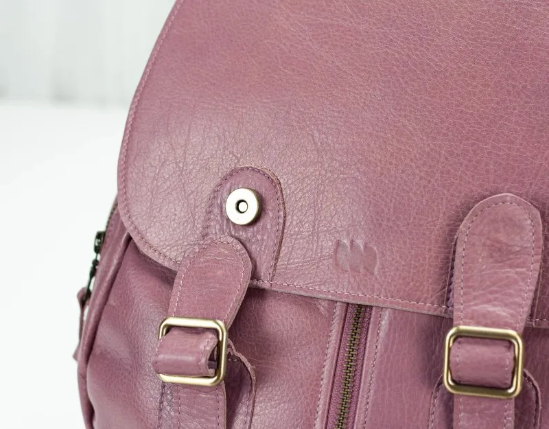 Artemis backpack - Old rose pink leather