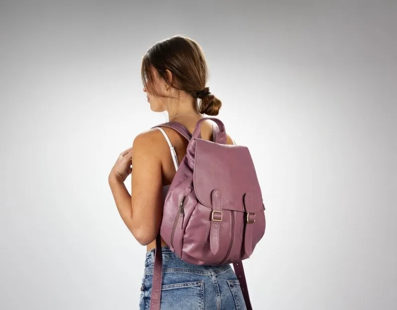 Artemis backpack - Old rose pink leather