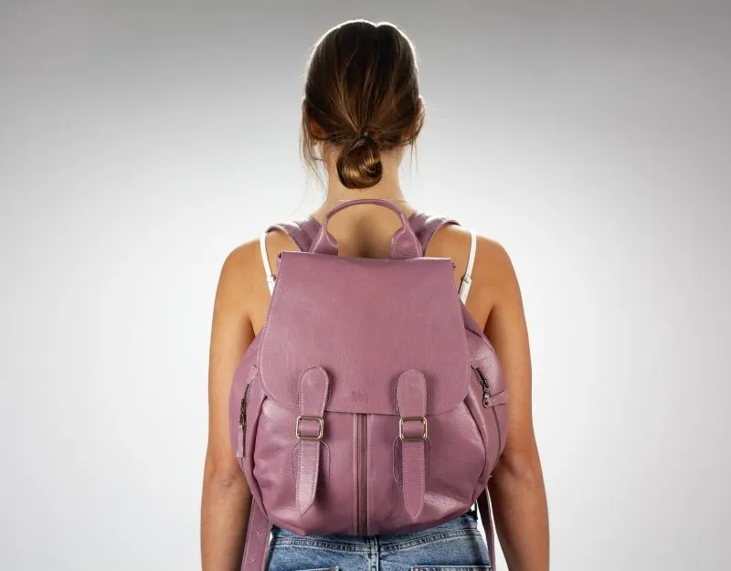 Artemis backpack - Old rose pink leather