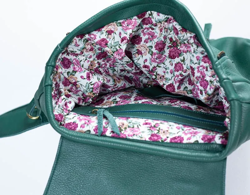 Artemis backpack - Petrol green leather