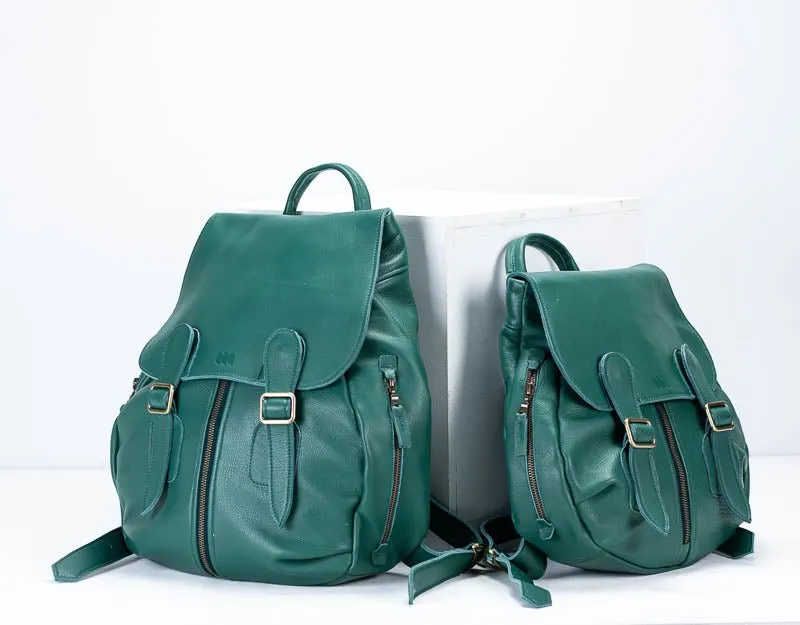 Artemis backpack - Petrol green leather