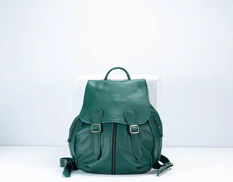 Artemis backpack - Petrol green leather