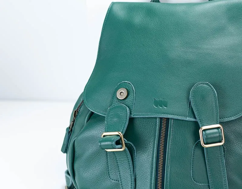 Artemis backpack - Petrol green leather