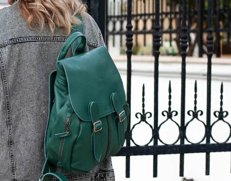 Artemis backpack - Petrol green leather