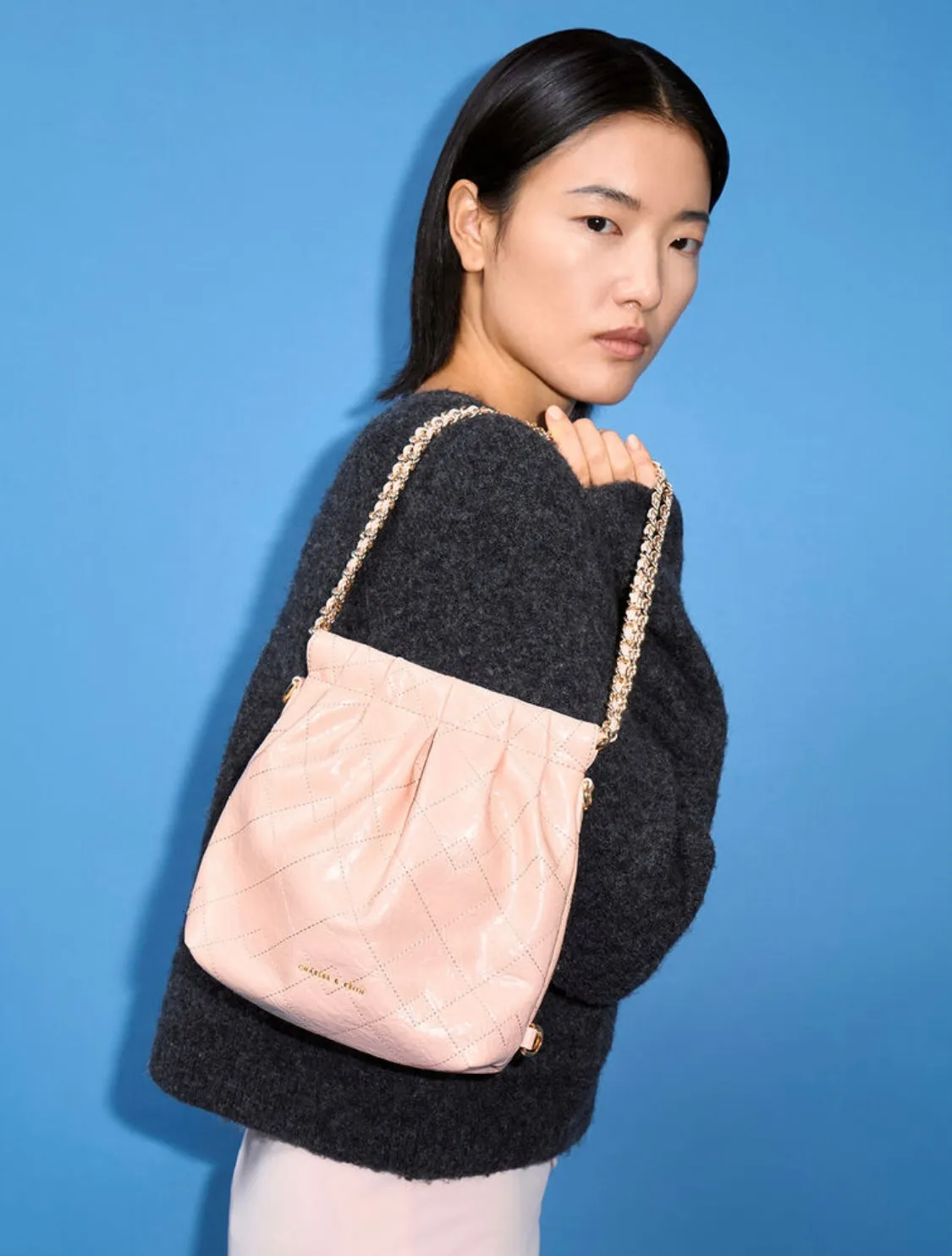 Duo Chain-Handle Two-Way Backpack