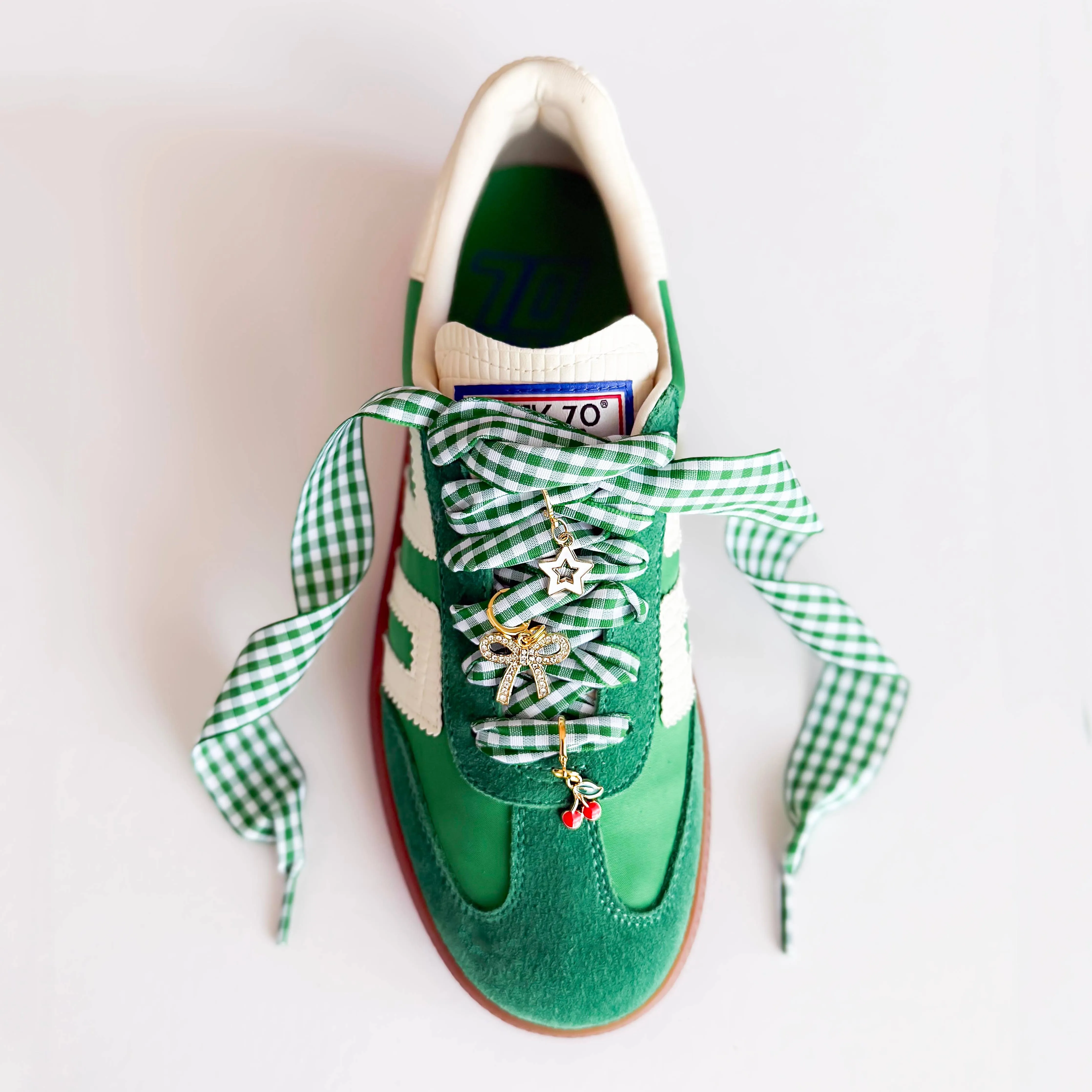 Gingham Shoe Charms and Lace Sets Sneaker Charm Sets