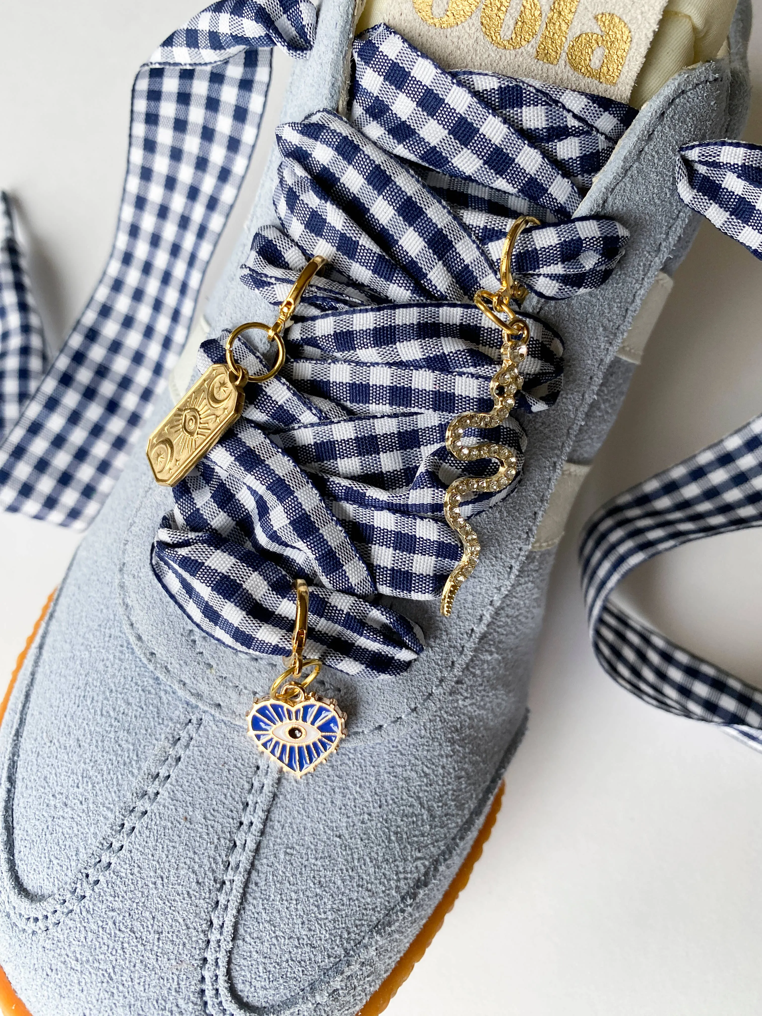 Gingham Shoe Charms and Lace Sets Sneaker Charm Sets