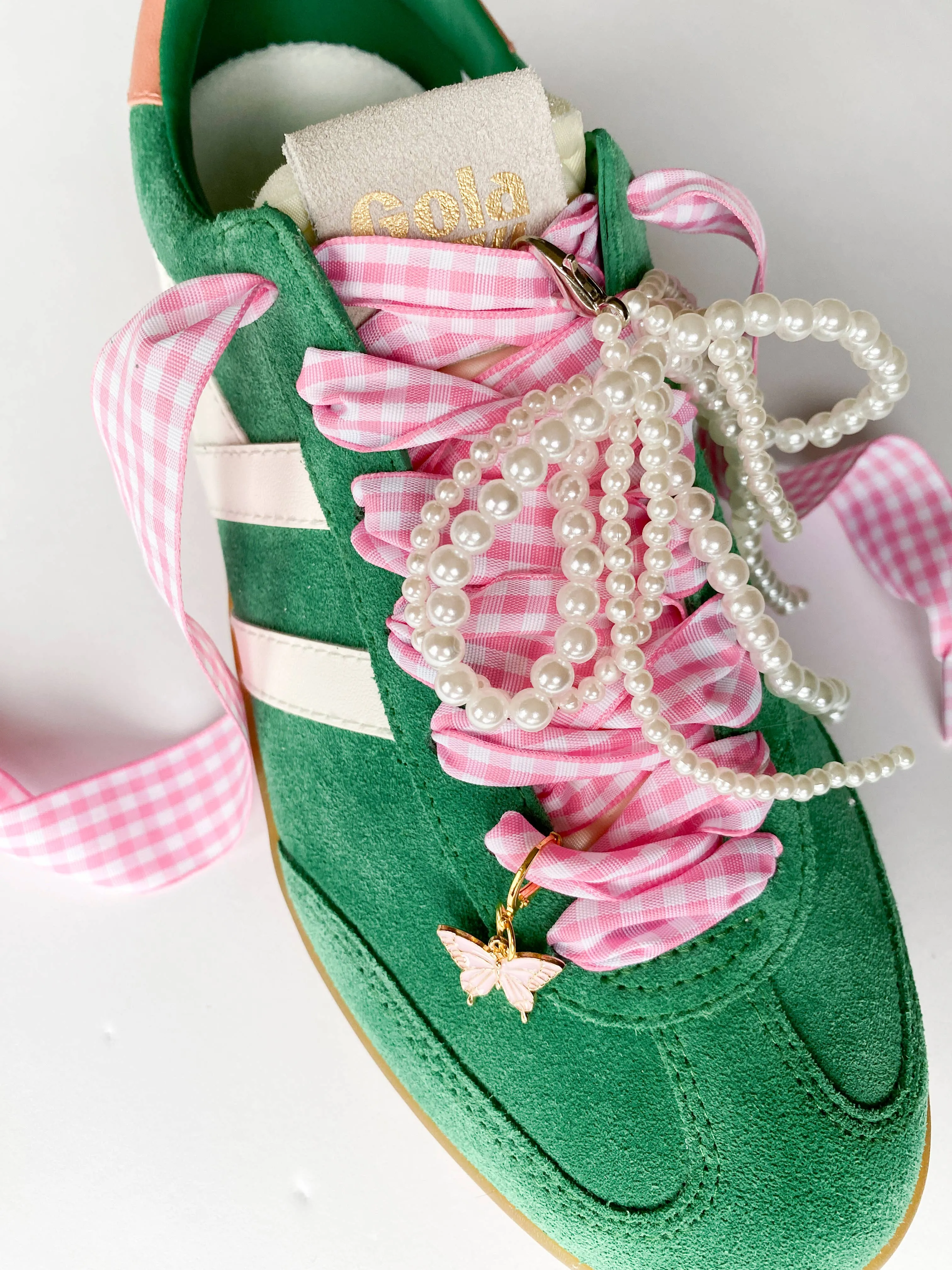 Gingham Shoe Charms and Lace Sets Sneaker Charm Sets