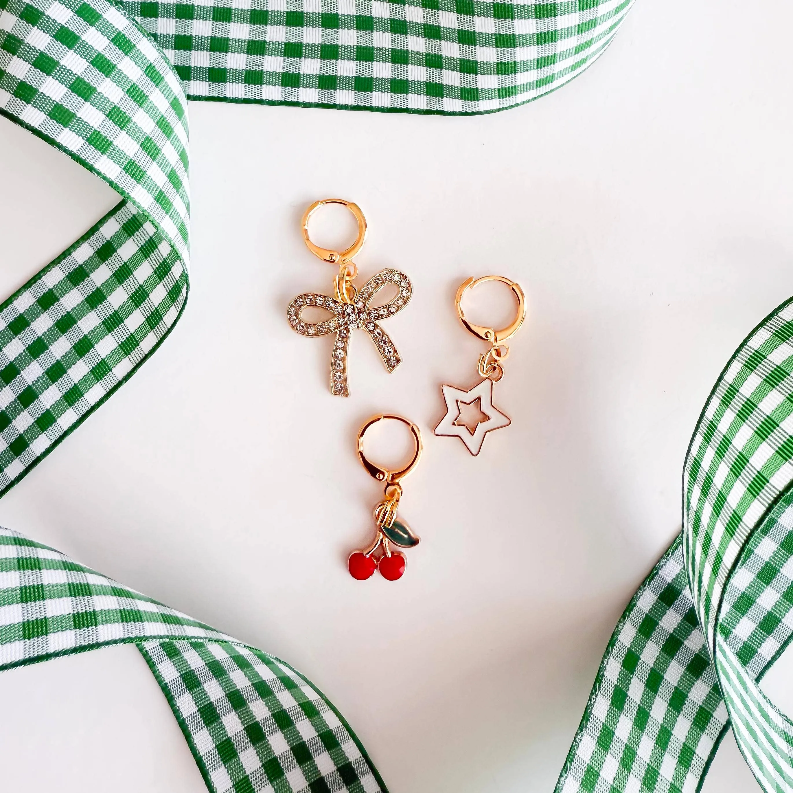 Gingham Shoe Charms and Lace Sets Sneaker Charm Sets