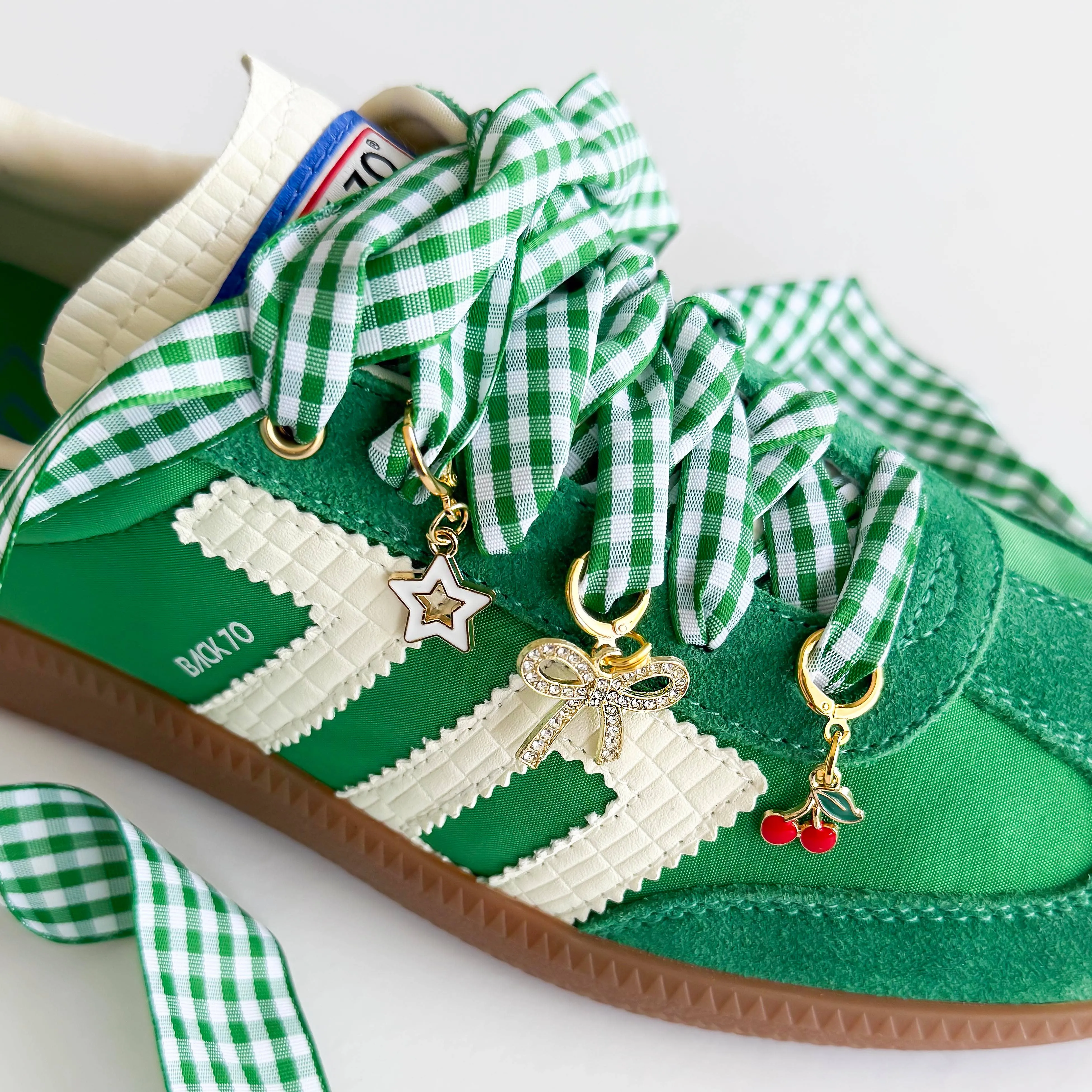 Gingham Shoe Charms and Lace Sets Sneaker Charm Sets