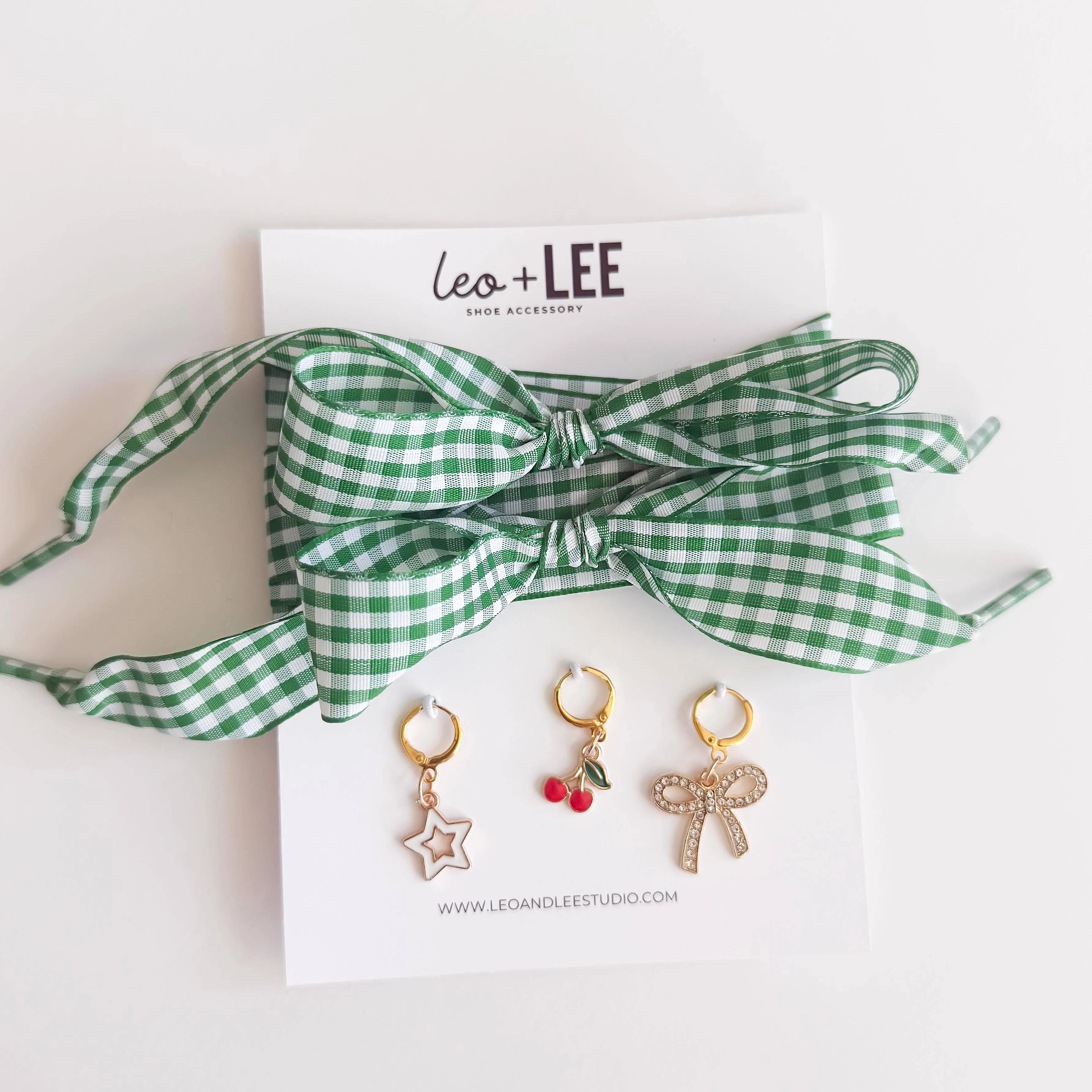 Gingham Shoe Charms and Lace Sets Sneaker Charm Sets