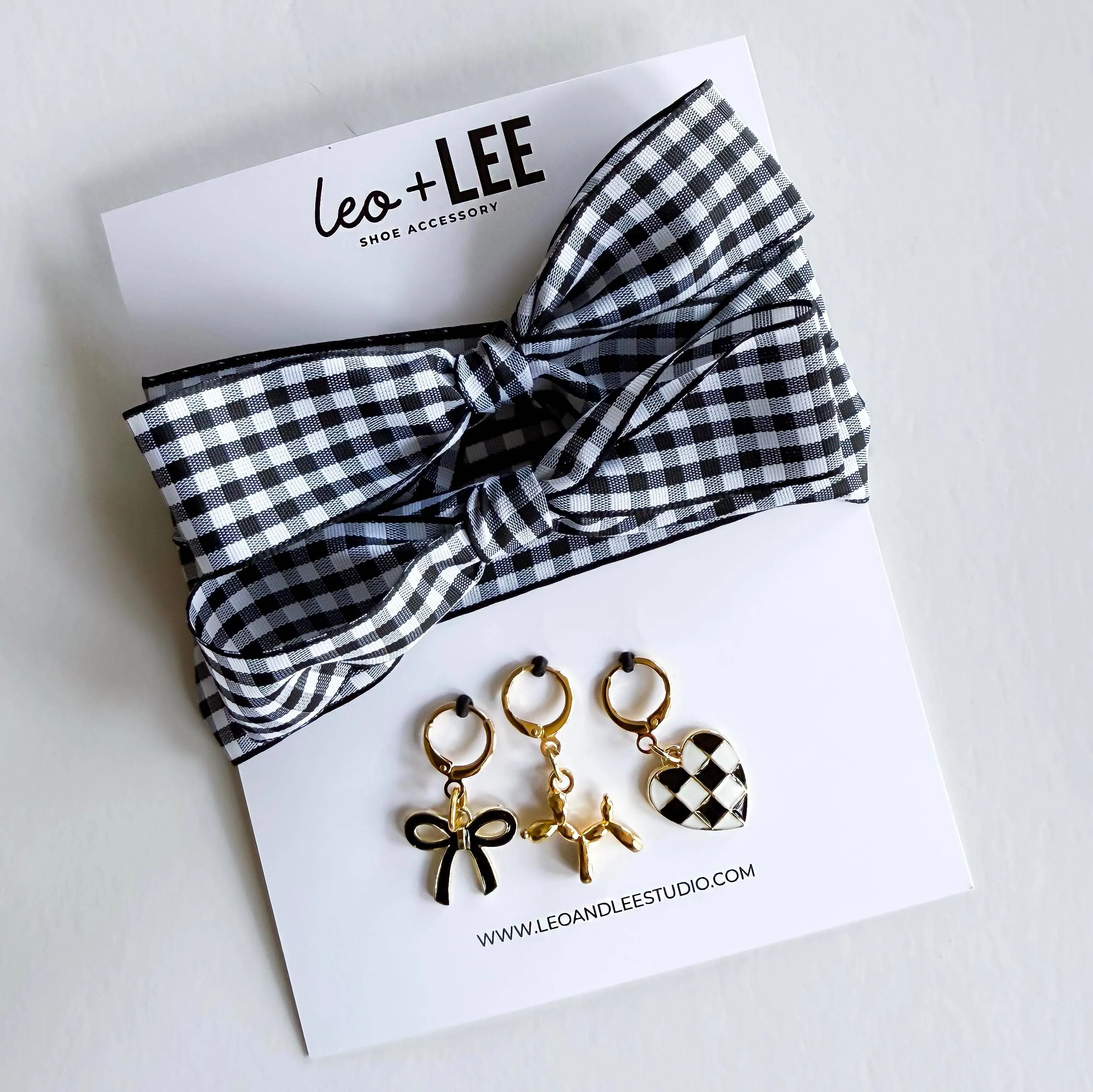 Gingham Shoe Charms and Lace Sets Sneaker Charm Sets