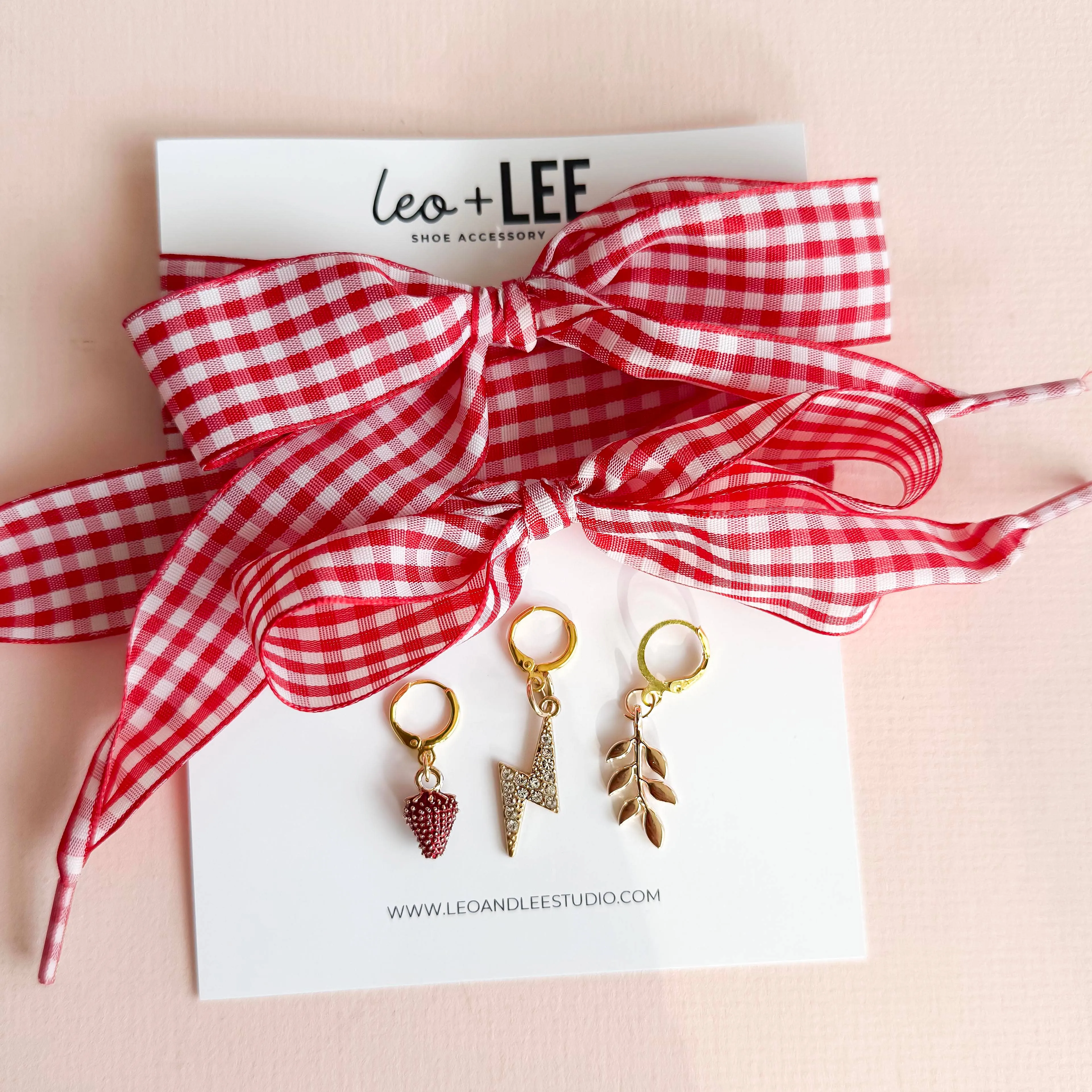 Gingham Shoe Charms and Lace Sets Sneaker Charm Sets