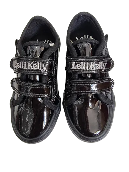 Lelli kelly black patent plimsols