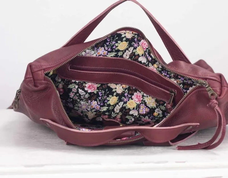 Minos backpack - Burgundy leather