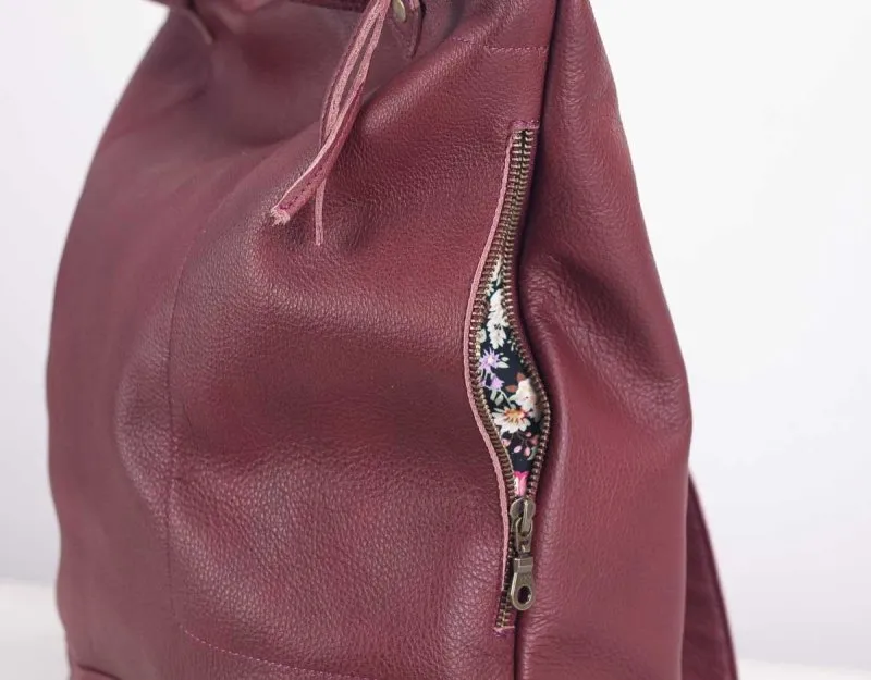 Minos backpack - Burgundy leather
