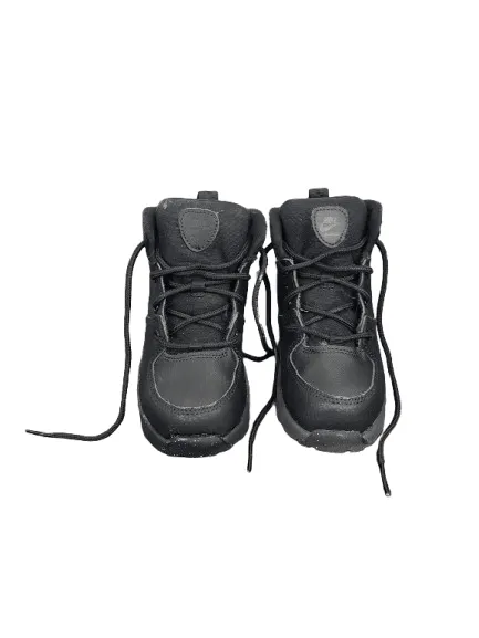 Nike Manoa boys Leather Triple Black High Top Boots Shoes BQ5374-001 toddler size 10C
