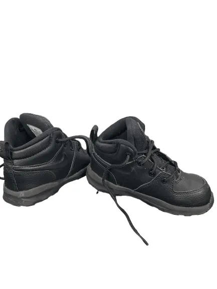 Nike Manoa boys Leather Triple Black High Top Boots Shoes BQ5374-001 toddler size 10C