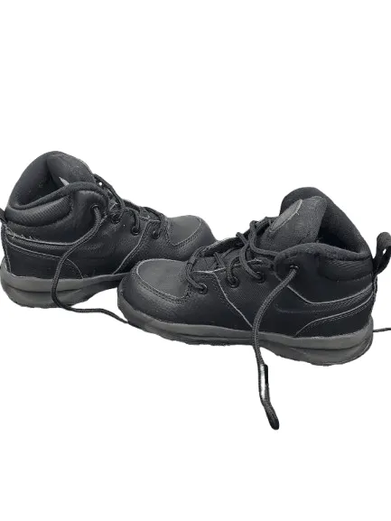 Nike Manoa boys Leather Triple Black High Top Boots Shoes BQ5374-001 toddler size 10C
