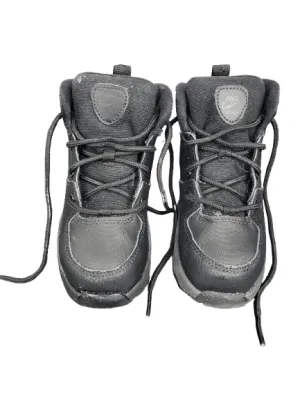 Nike Manoa boys Leather Triple Black High Top Boots Shoes BQ5374-001 toddler size 10C