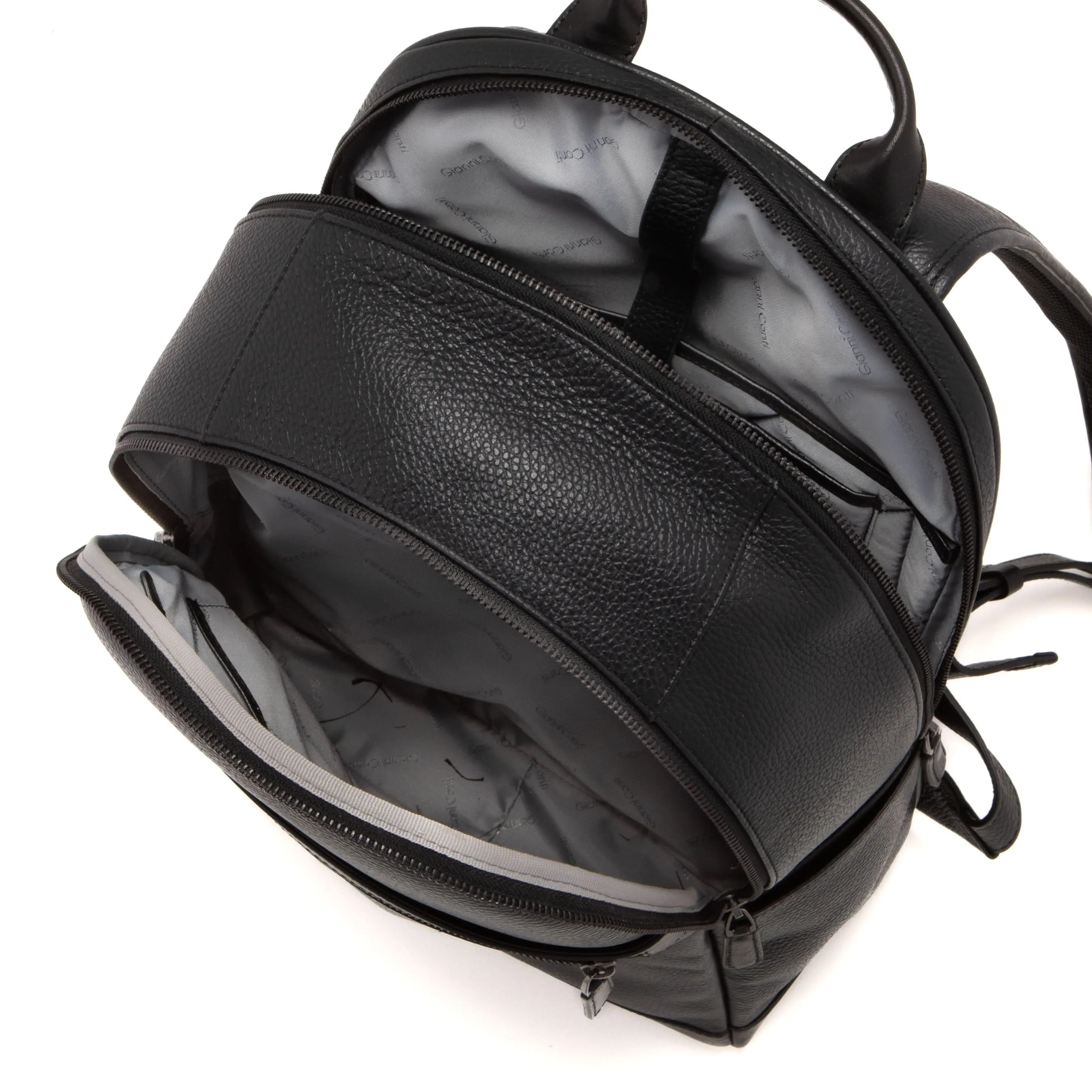 Orion Black Leather PC Backpack by Gianni Conti