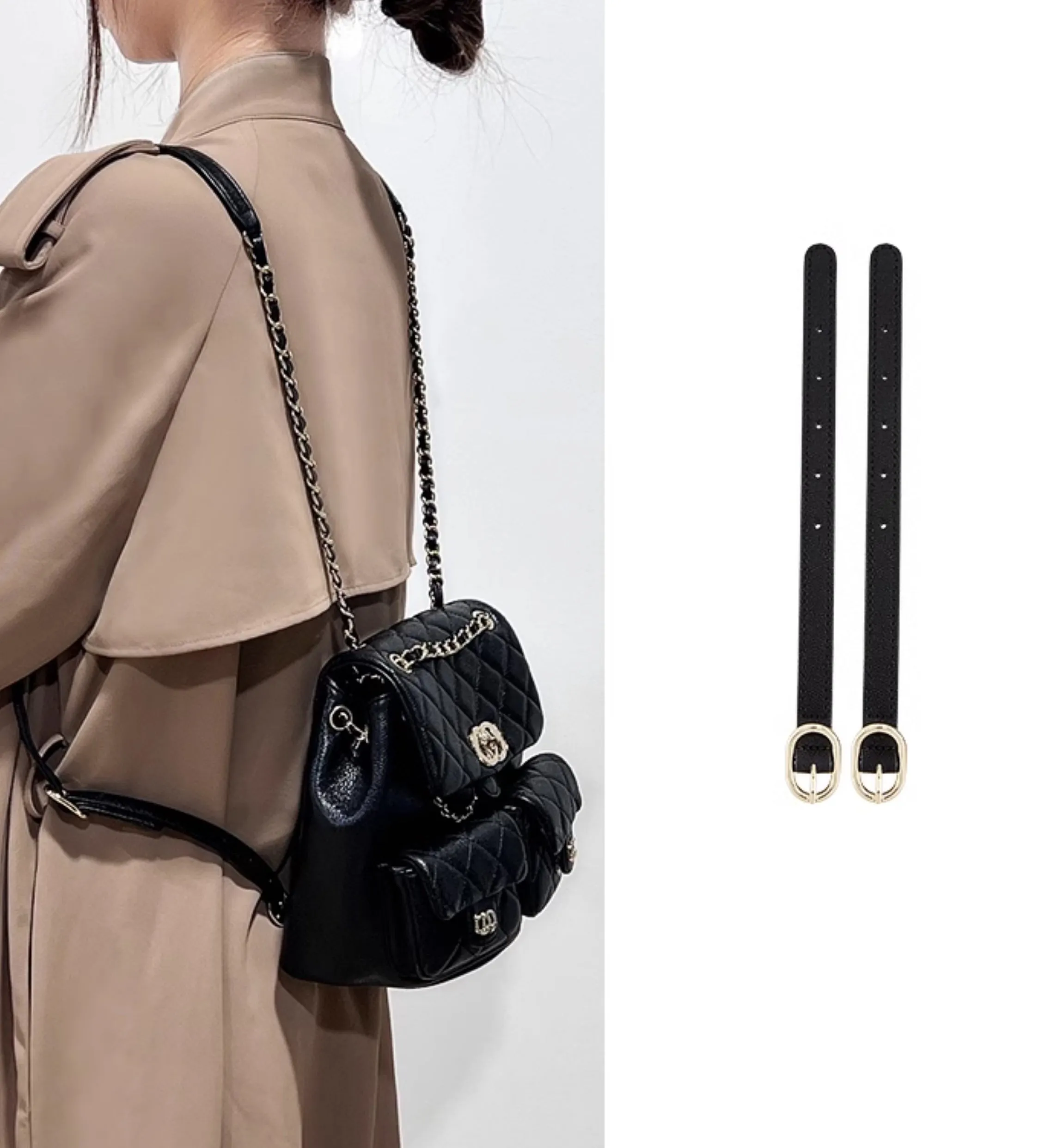 The extension strap for Duma backpack, handcrafted genuine leather bag strap, 25cm long modification accessory.