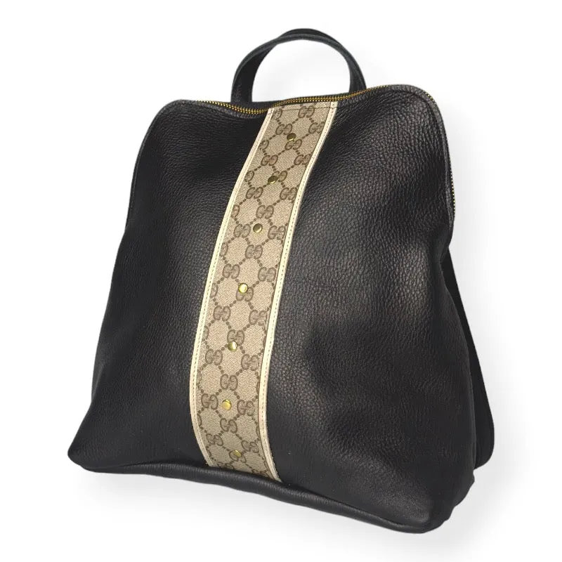 Upcycled Gucci Backpack in Black Leather