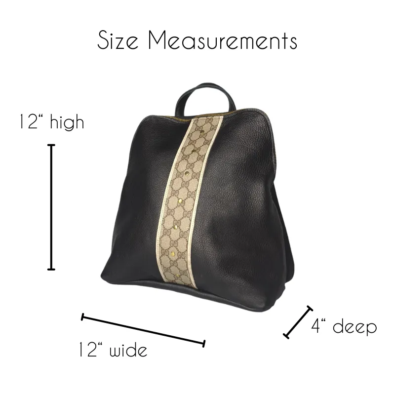 Upcycled Gucci Backpack in Black Leather