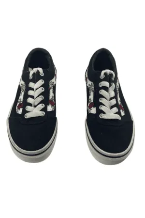 Vans toddler girls gymshoes in black floral size 11